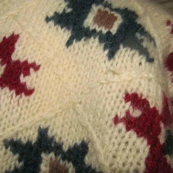 WOOLRICH Stars Wool Chunky Sweater Size Large - Picture 7 of 7